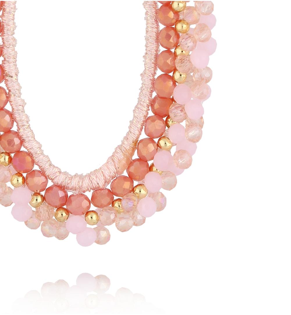 Baby Pink Flower Crystal Earrings Weekend 0330