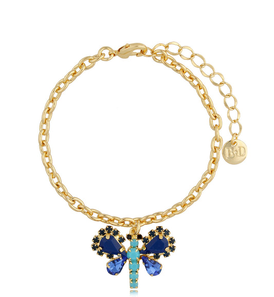 Blue Crystals Bracelet Butterfly