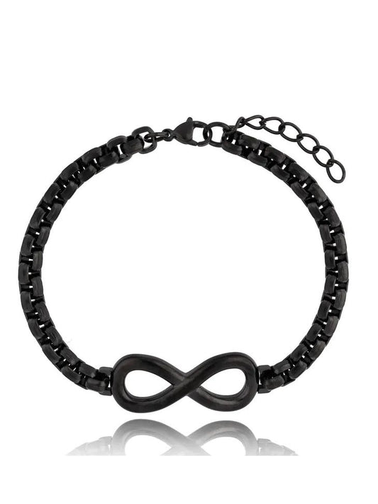 Black Chain Men’s Bracelet with Infinity