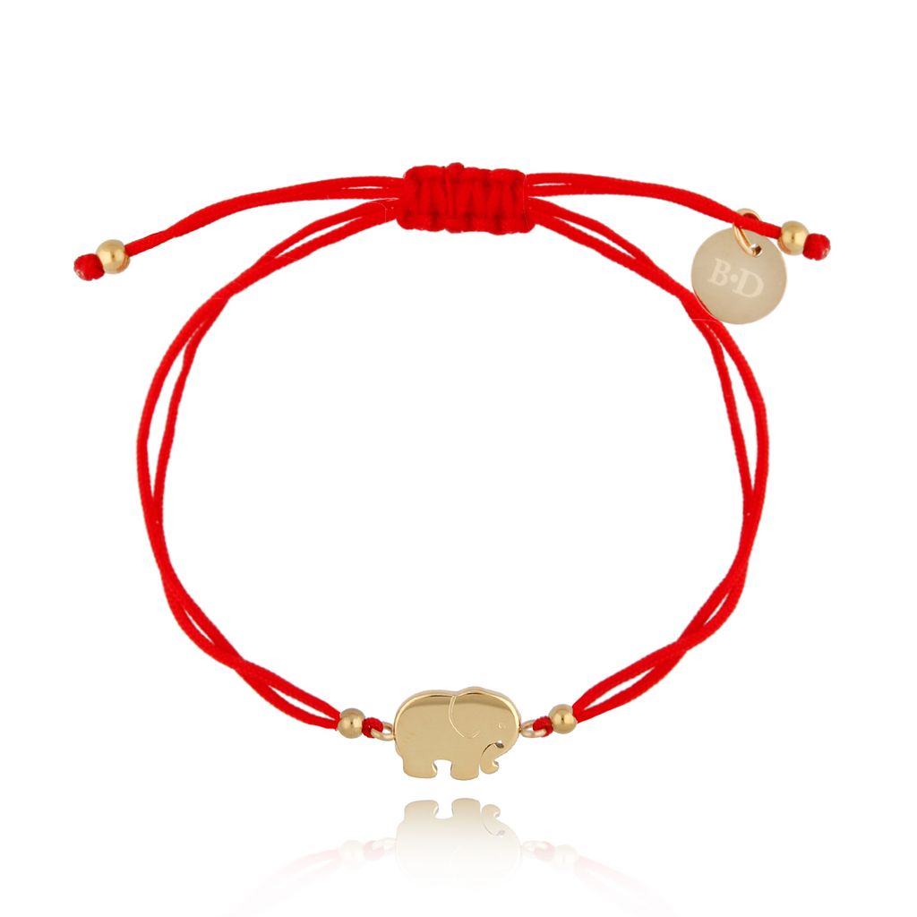 Gold Plated Elephant String Bracelet Memory