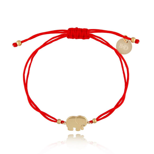 Gold Plated Elephant String Bracelet Memory