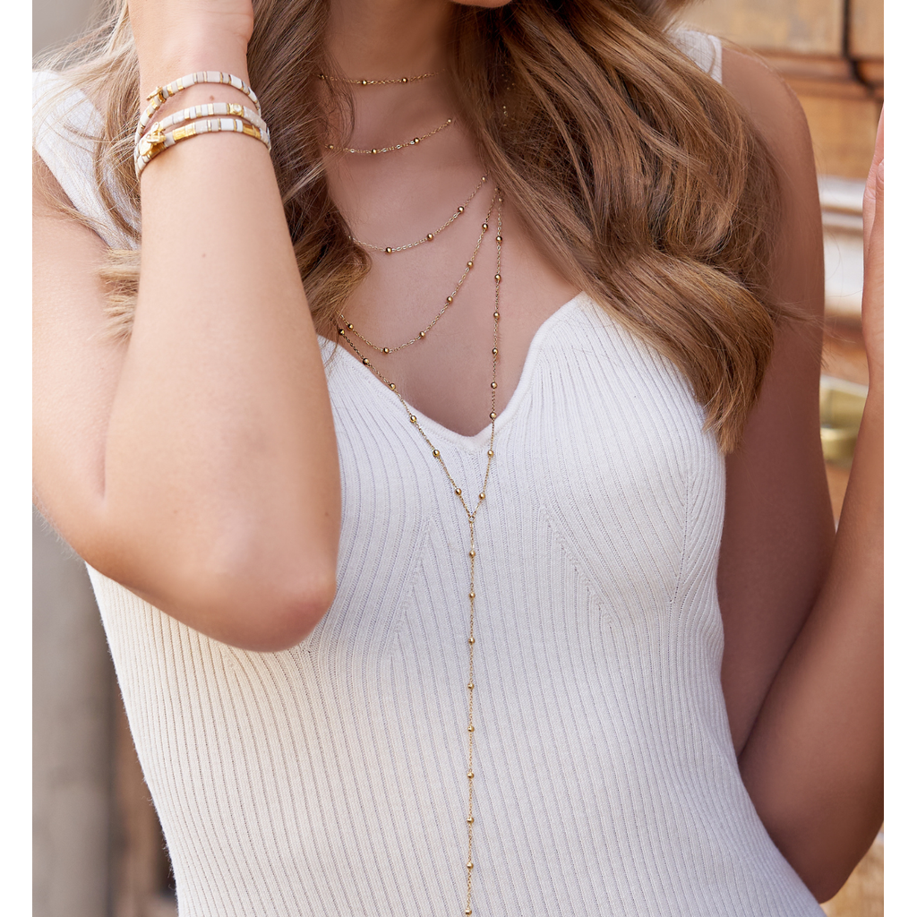 Multi Layers Gold Ball Necklace Shine