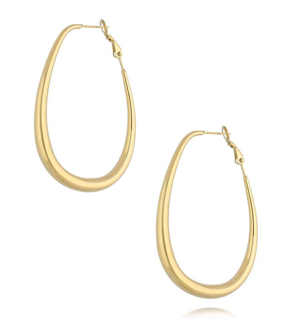 Gold Plated Large Round Hoop Earrings 0180
