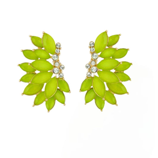 Neon Green Crystal Earrings