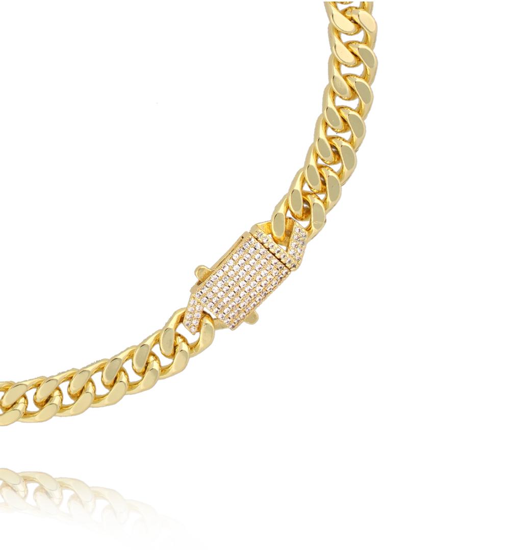 Glam Rock Zirconium Statement Chain Necklace