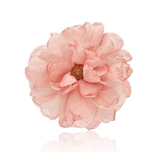 Powder Pink Silk Flower Brooch