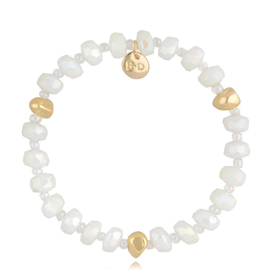 Bracelet with White Crystals Clear Sky