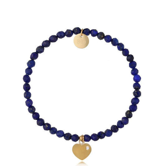Lapis Lazuli Natural Stone Bracelet with Heart