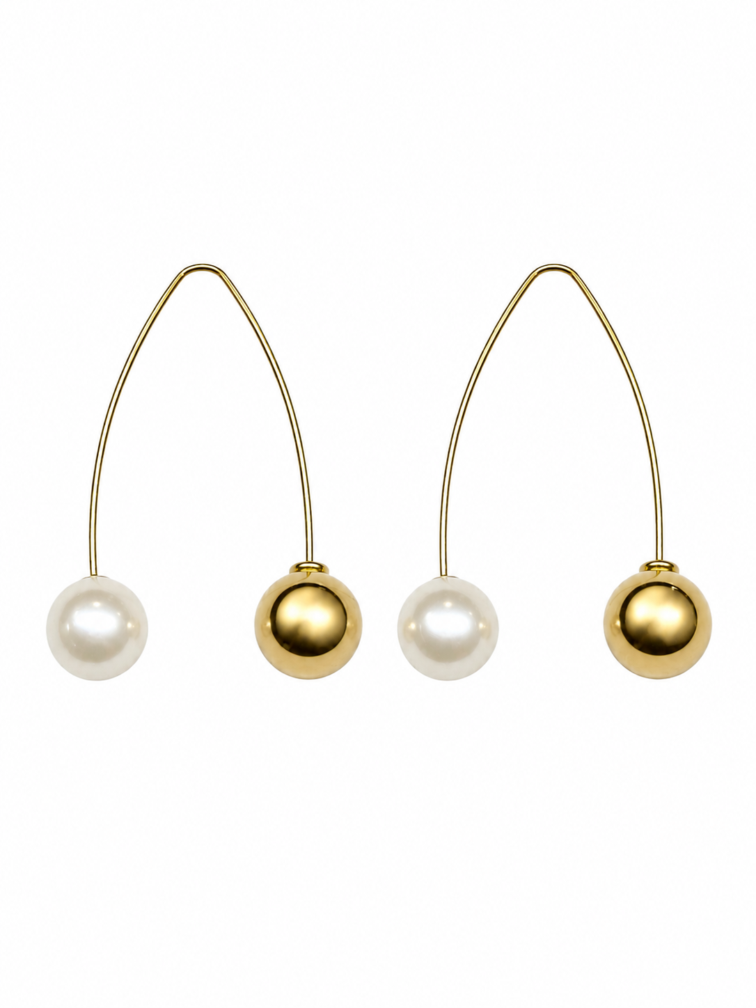 14k Gold Plated Pearl and Gold Harmony Balls