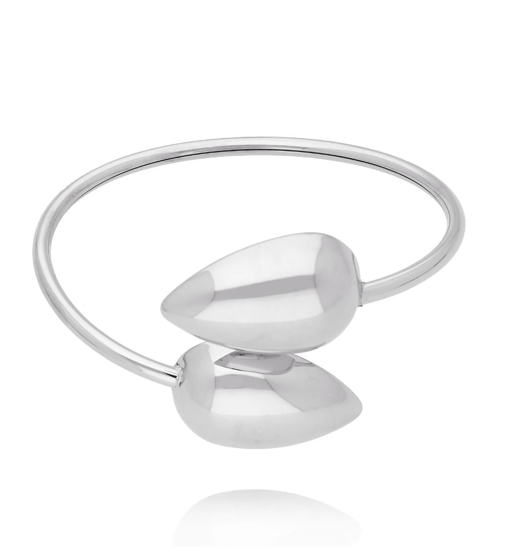 New! ~ Silver Bracelet Tears Simple Steel 0843