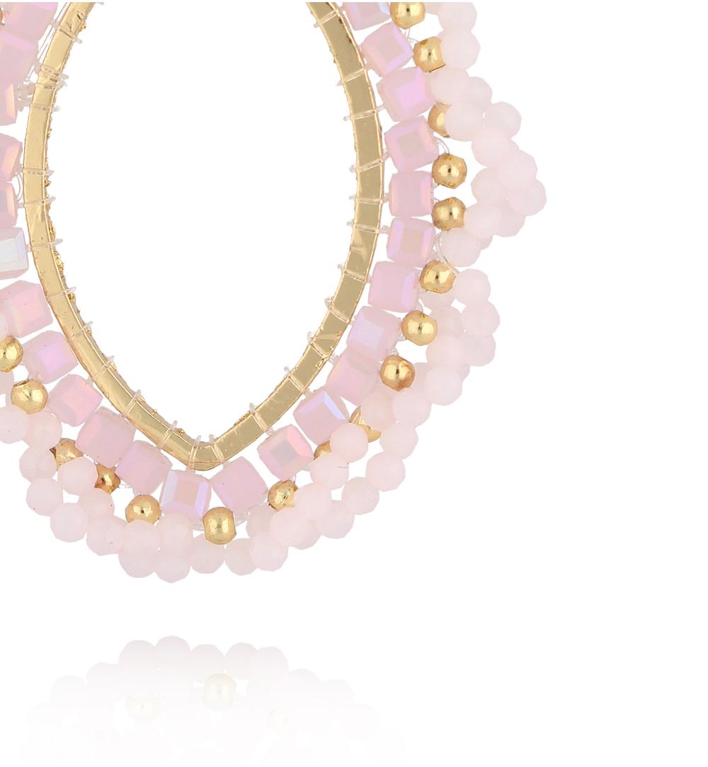 Light Pink Flower Crystal Earrings 0322