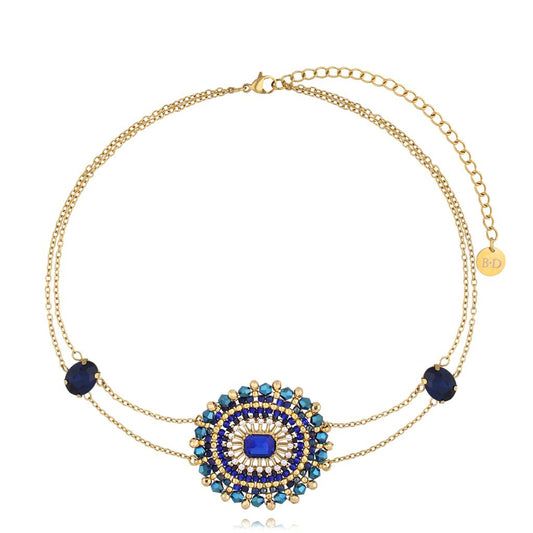 Royal Blue Choker Necklace Tropical Vission