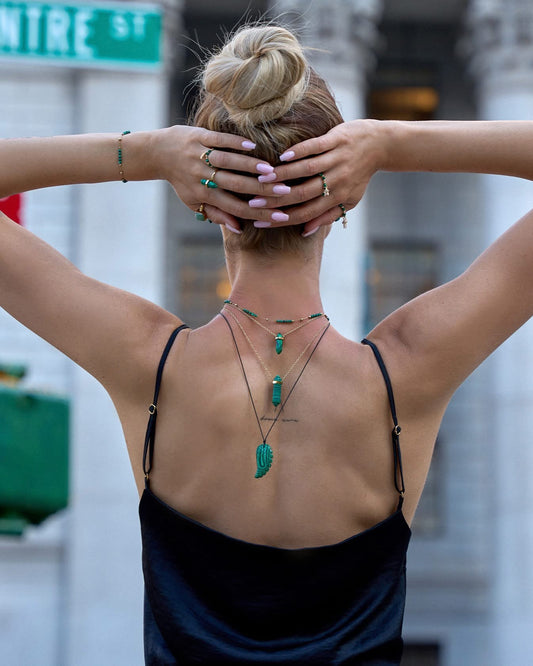 Green Malachite Wing on Adjustable Rope Cord