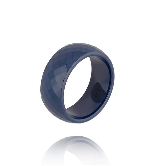 Navy Blue Ceramic Ring (size 8)