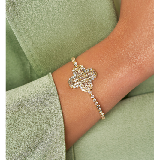 Transparent Crystal Clover Bracelet Cristal