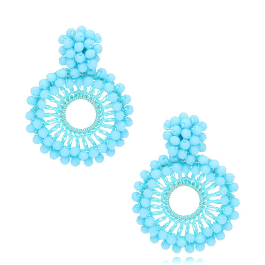 Baby Blue Faceted Glass Crystal Earrings