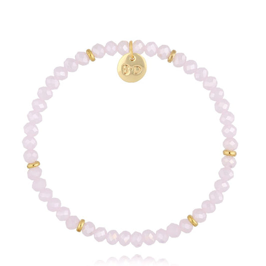 Luminous Baby Pink Glass Crystals Bracelet 0324