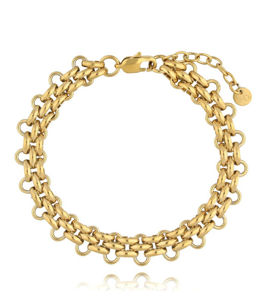 Luxury Gold Plated Triple Layer Bracelet