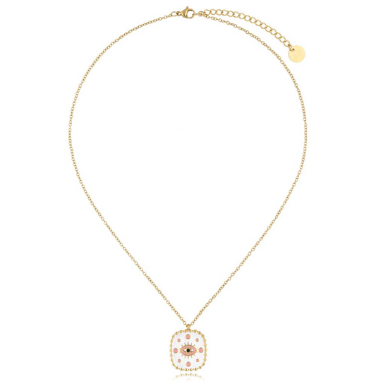 Gold Plated Necklace with Double Side Eye All Seeing Eye