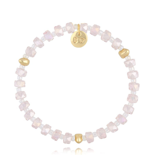 Light Pink Glass Crystals Bracelet 0303