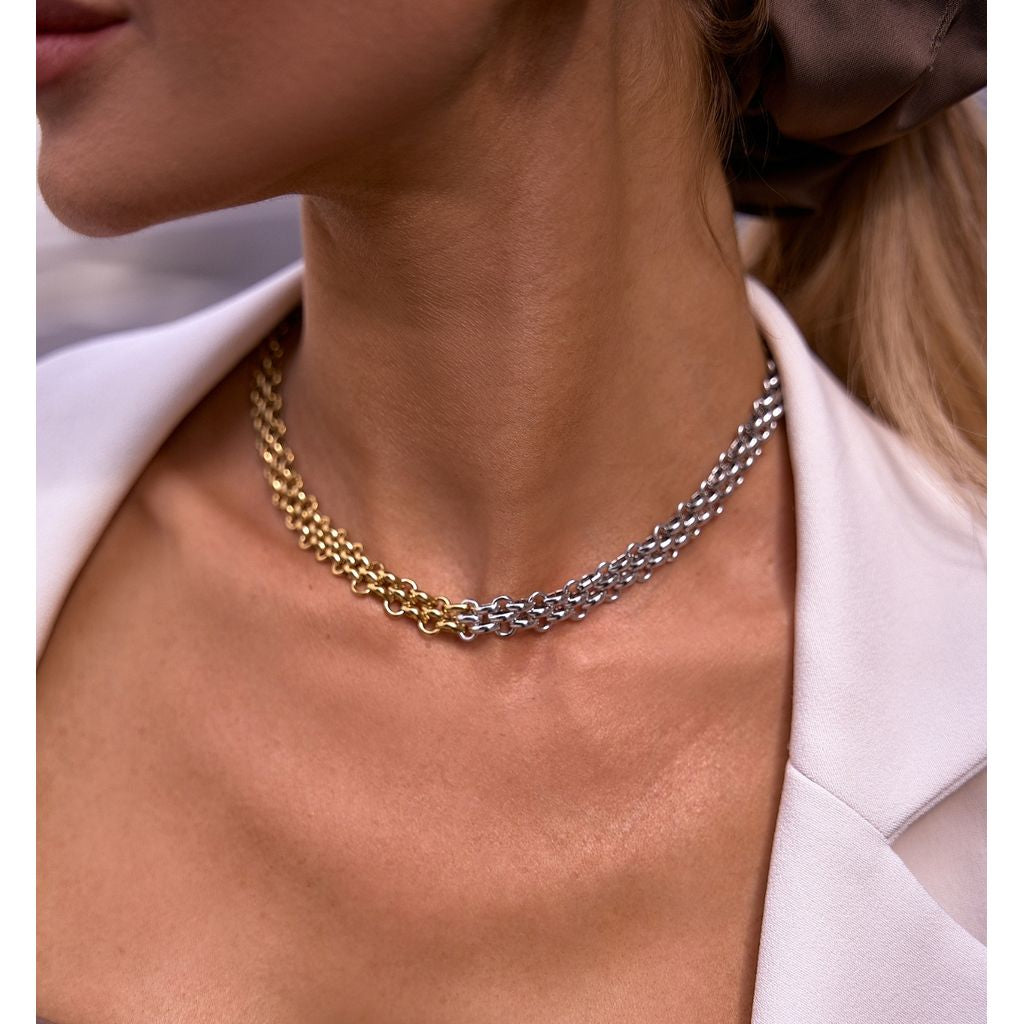 Silver & Gold Chain Necklace Timeless Twist