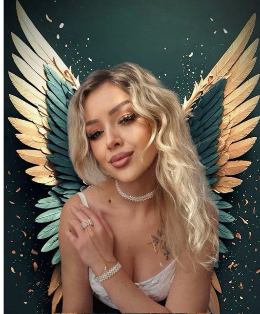 5 Row Glamour Luminous White Bracelet and Ring with Swarovski Crystal