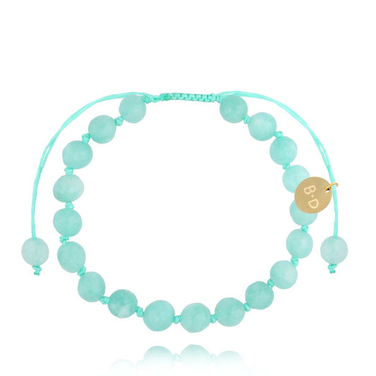 Turquoise Jadeite Stones Jade Bracelet with Adjustable String