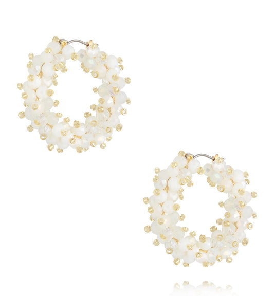 Luminous White Glass Crystal Earrings