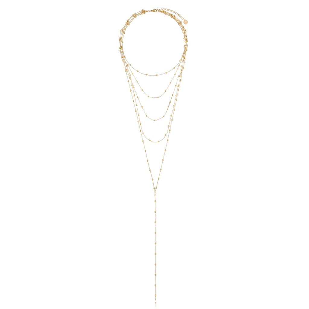 Multi Layers Gold Ball Necklace Shine