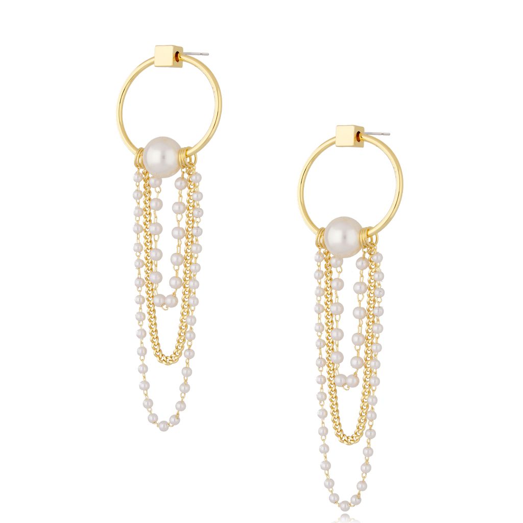 Glamour Pearls and Chain Earrings