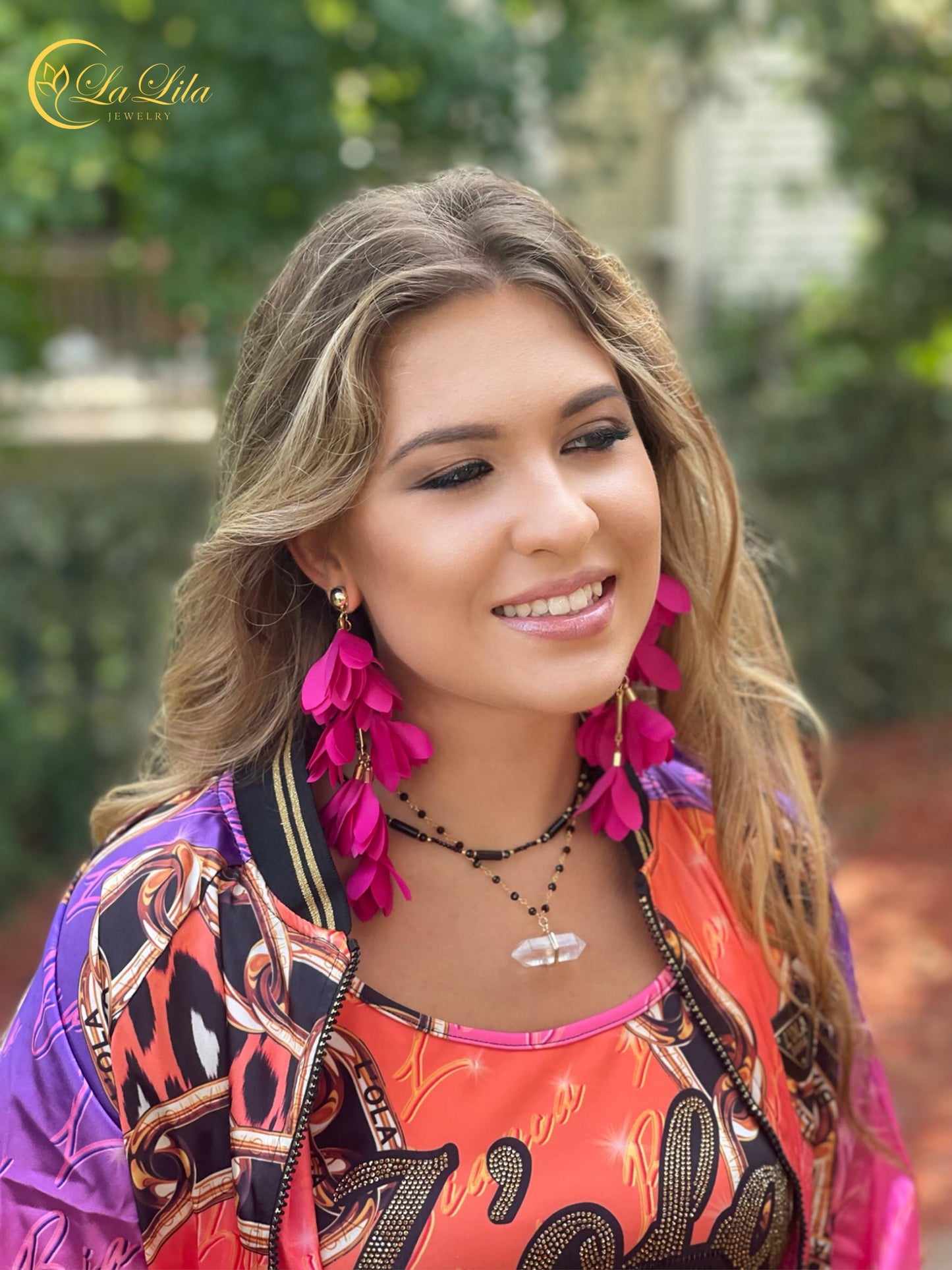 Black Crystals & Himalayan Stone Necklace