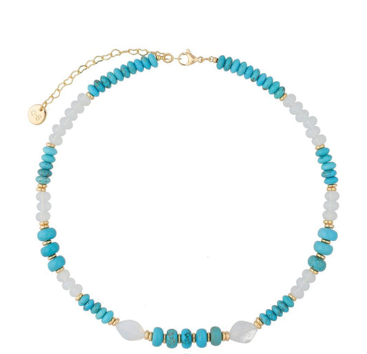 Aqua Howlite Stones Necklace