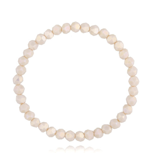 Luminous Beige Glass Crystals Bracelet 0394