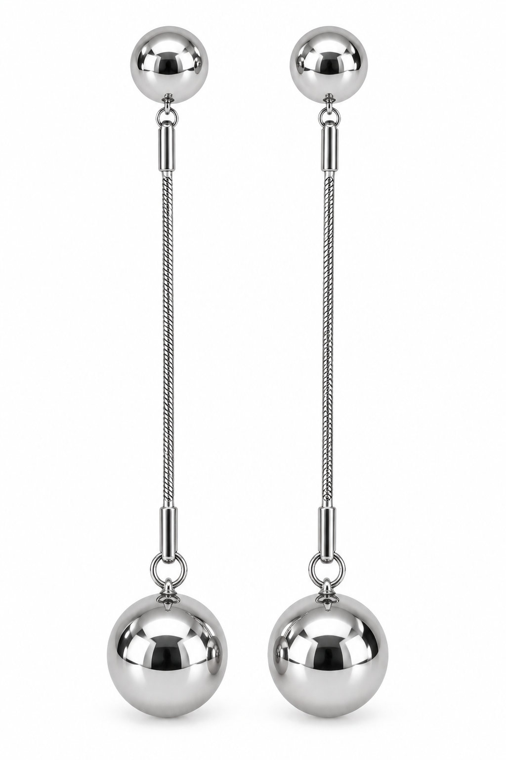 Caleste Silver Ball Drop Earrings