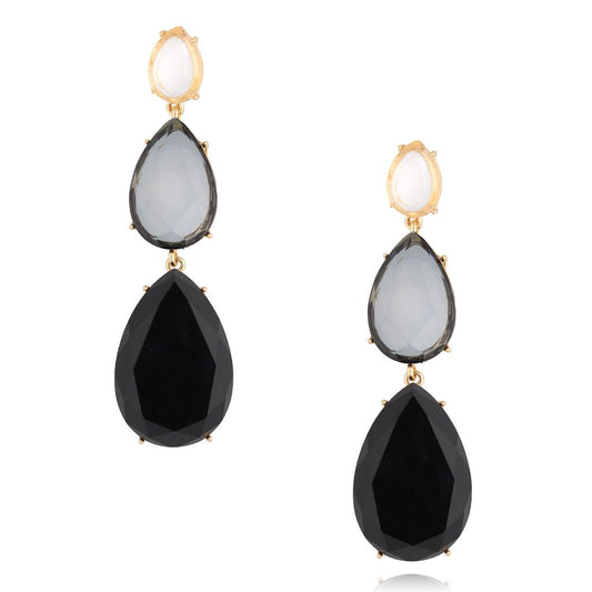 Black & Gray Crystal Drop Earrings Toledo