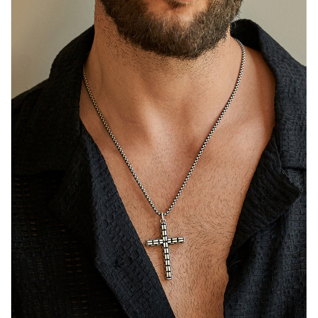 Men’s Stainless Steel Necklace with Cross Mursi