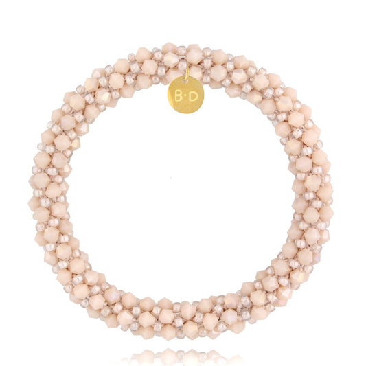 Beige Faceted Glass Crystals Bracelet Luminous II