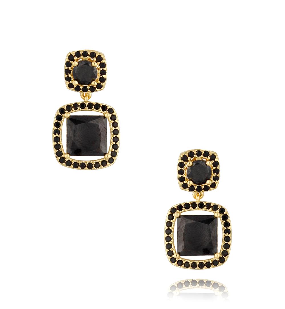 Glamour Black Crystal Earrings 1237