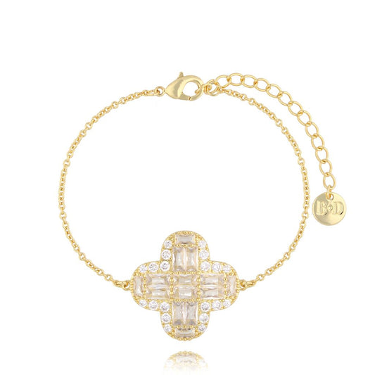 Crystal Clover Chain Bracelet Cristali