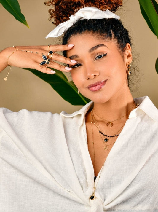 14k Gold Plated Black Butterfly Ring (size 7)