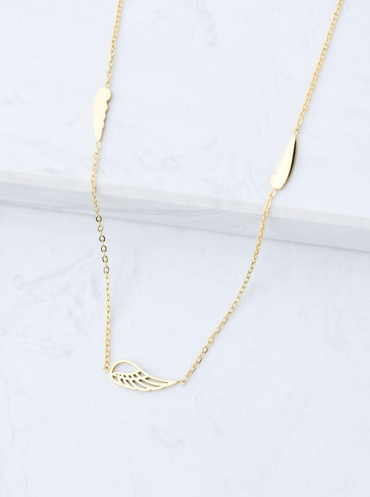14k Gold Plated Angel Wings Necklace 4618