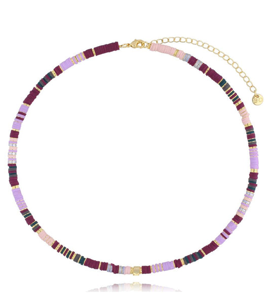 Simplicity Purple and Lavender Modeling Clay Necklace