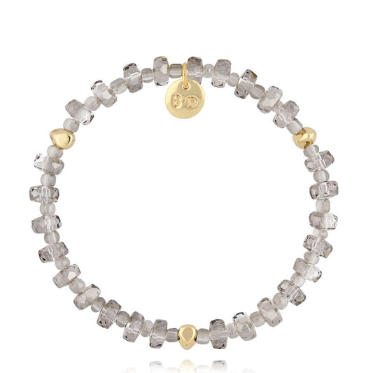 Dim Gray Glass Crystals Bracelet
