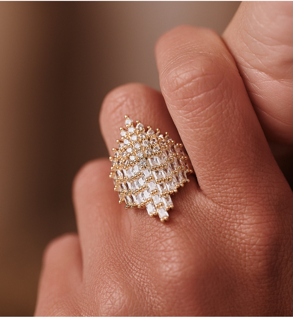 Glamour Shining Fall Zirconium Ring 0189