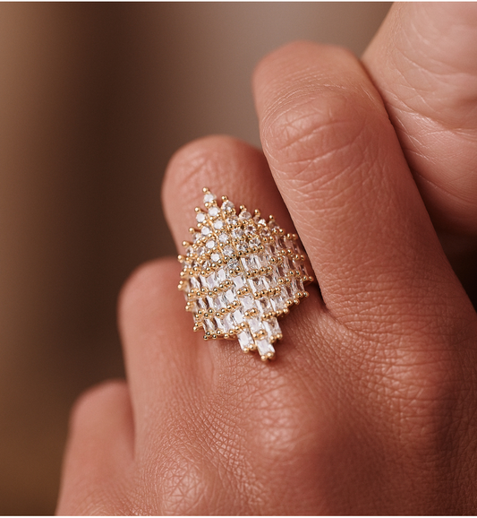 Glamour Shining Fall Zirconium Ring 0189