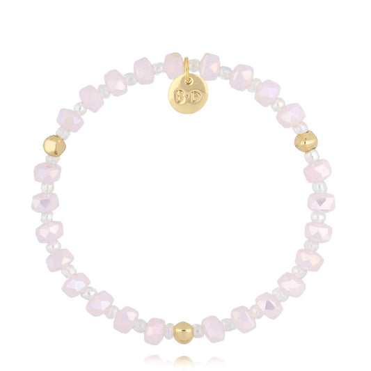 Luminous Pink Glass Crystals Bracelet 0363