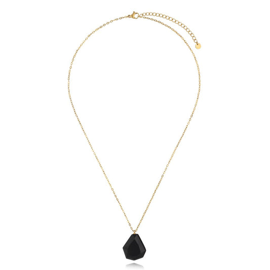 Gold Plated Black Agate Necklace Enchantment