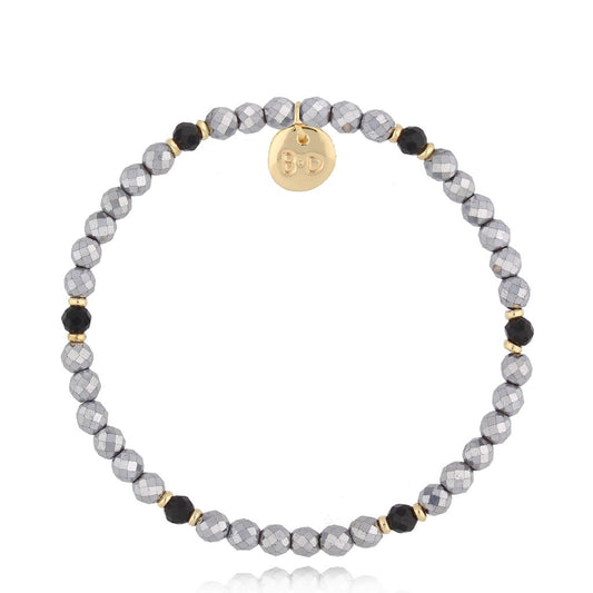 Black & Silver Hematite & Agate Bracelet