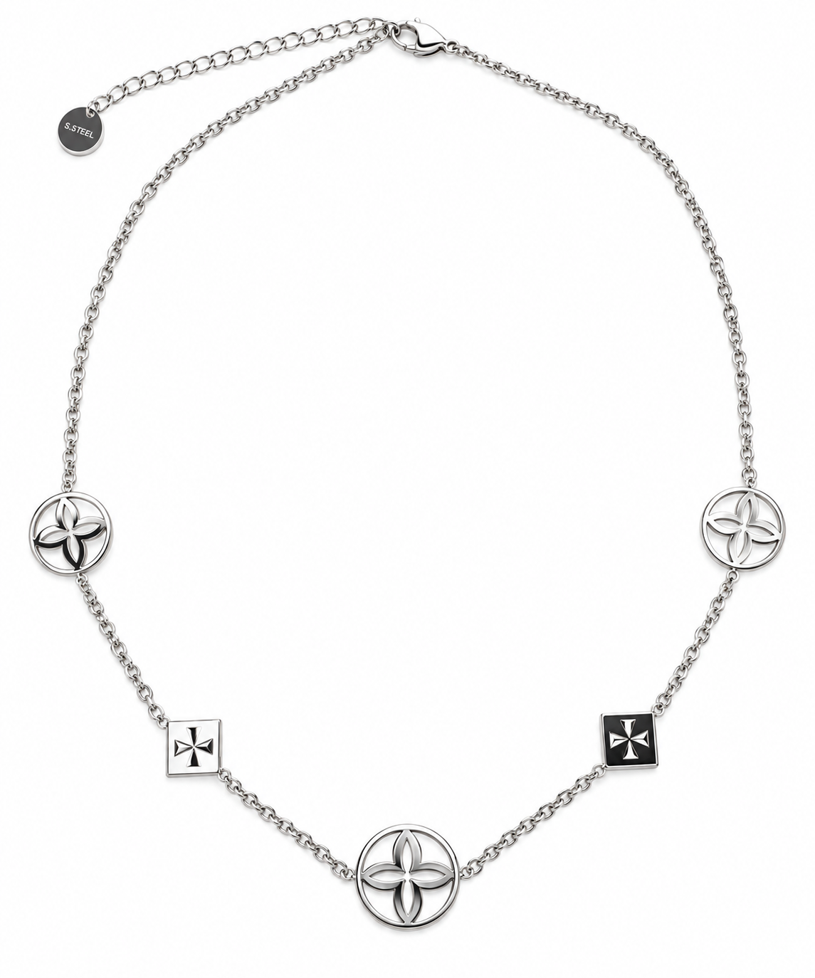 Celebrity Silver Necklace with Lily Flowers (cl)