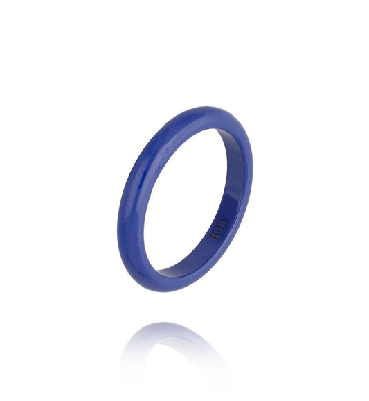 Thin Cobalt Blue Ceramic Ring (size 7)